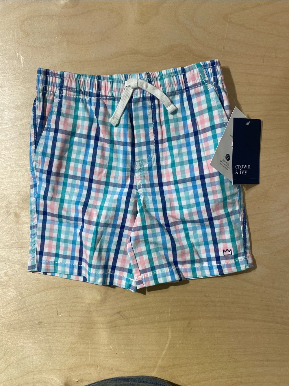 Crown & Ivy Pastel Kids  Plaid  Shorts 6 (AU)